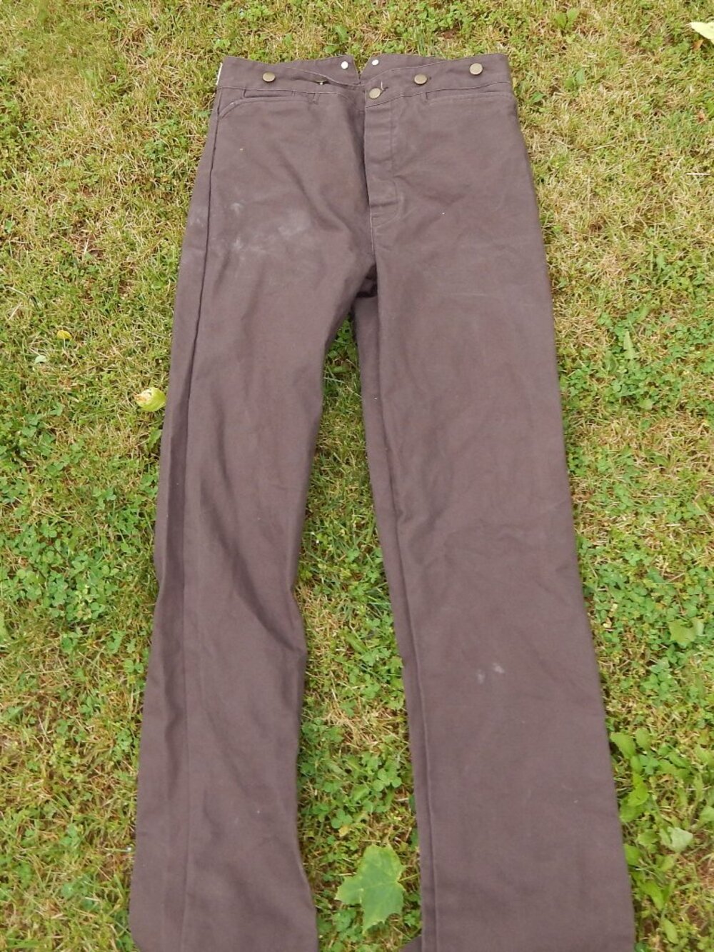 Scully Mens Western Trail Pants Brown Canvas Buckle Back Size 33